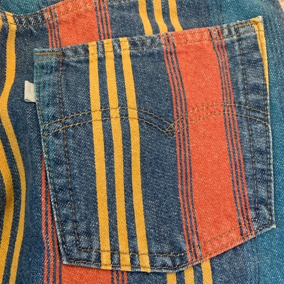 Levi’s Silver Tab Baggy Denim Striped Shorts - Picture 7 of 8
